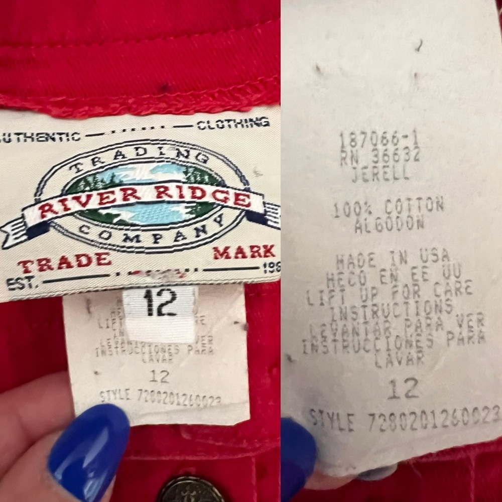 Vintage River Ridge Trading Co Red Button Front Maxi Skirt - Picture 7 of 11